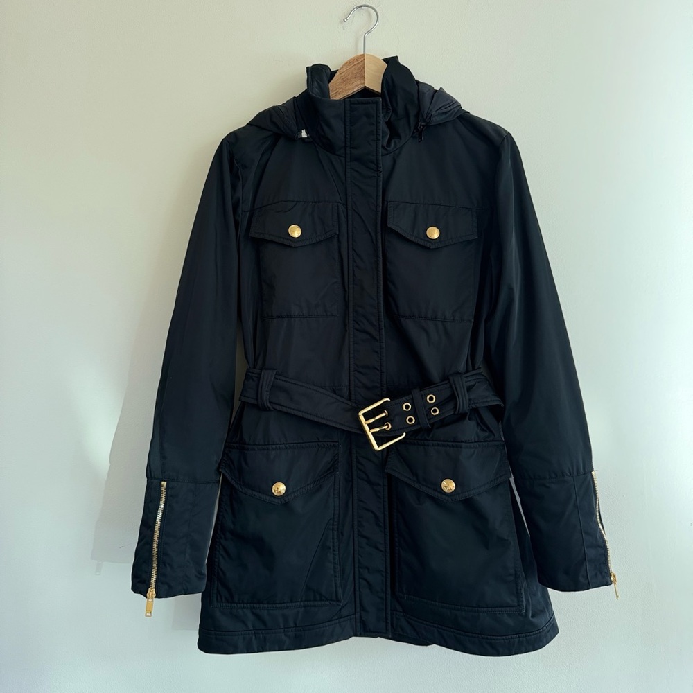 Gucci Belted Hooded Parka‎ Coat Size 44